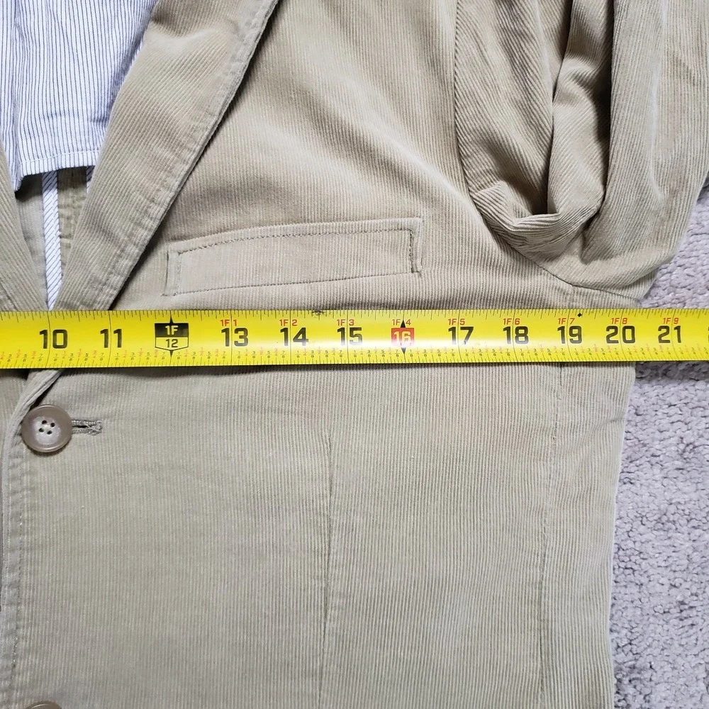 VTG Y2K J Crew Blazer Jacket Men S‎ Tan Corduroy Sport Coat Academia Professor